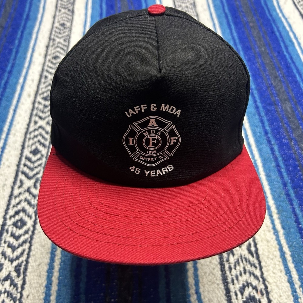 Vintage 1999 IAFF MDA Firefighter 45 Years Snapback Hat USA Made Union Cap